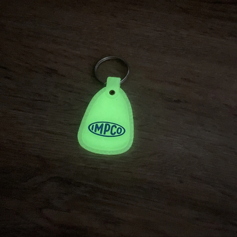 Vintage IMPCO Keychain Key Ring Glow In Dark Fob
